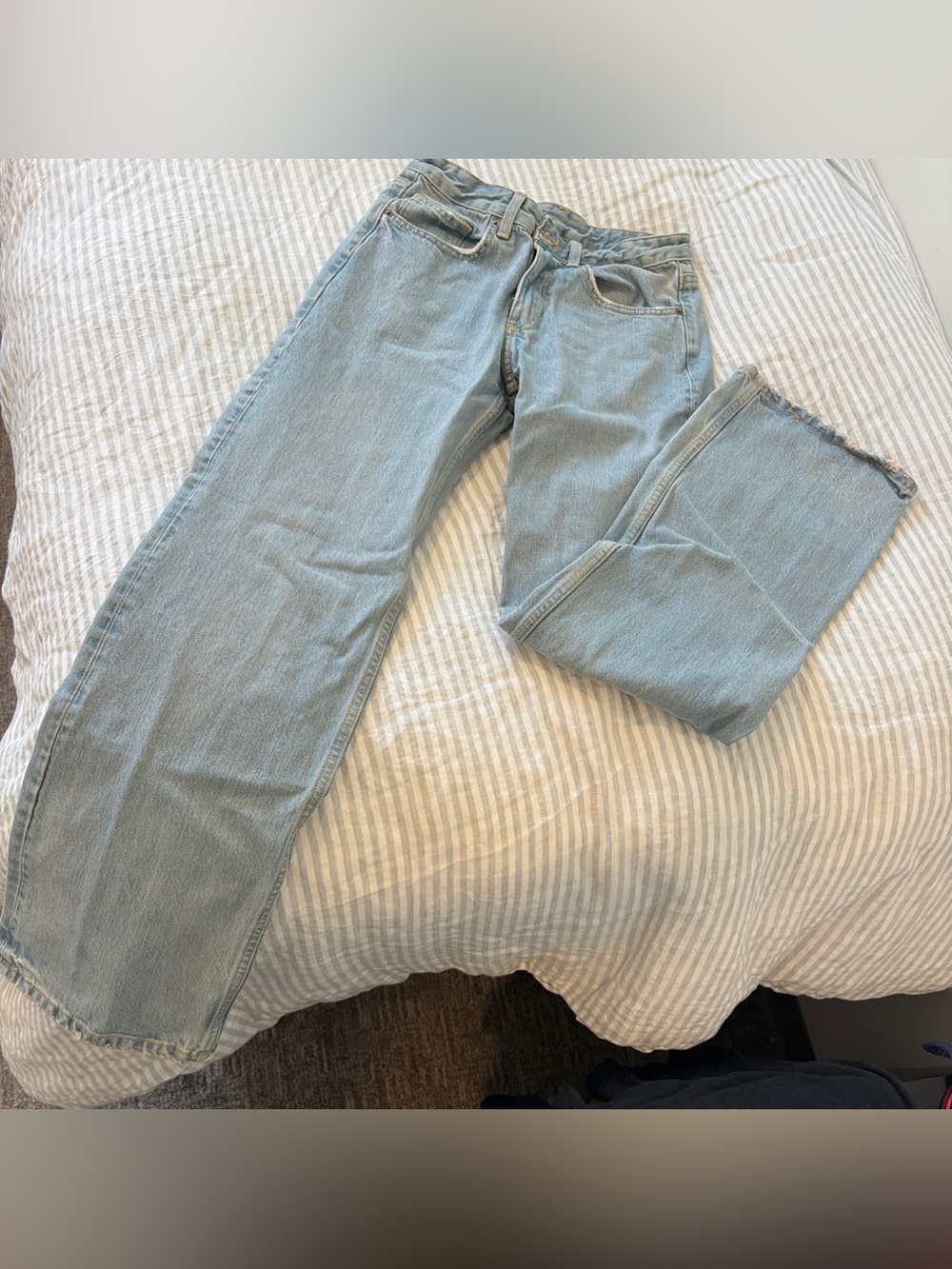Zara Light Blue Straight Leg Jeans